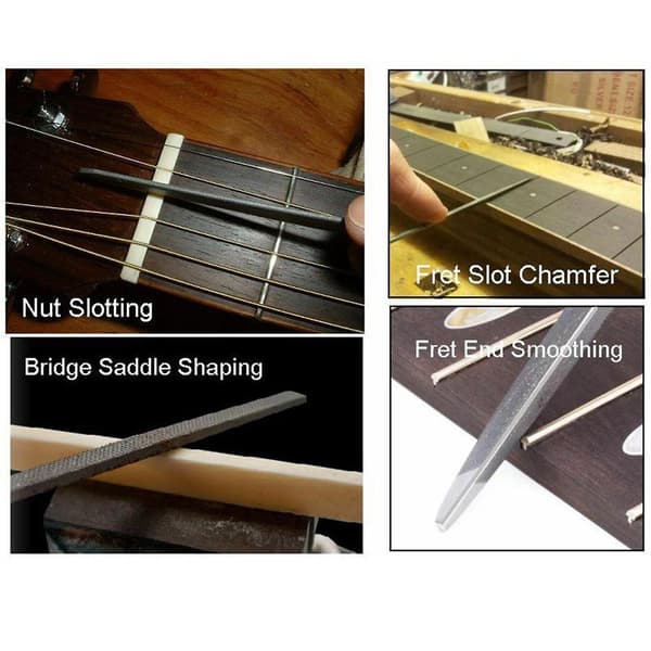 LUTHIER NÅLFILSETT 10 st Gitarrsadelspår Bandslipningsverktygsfilar