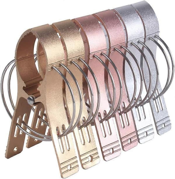 Strandhandduksklämmor i aluminiumlegering, 6-pack