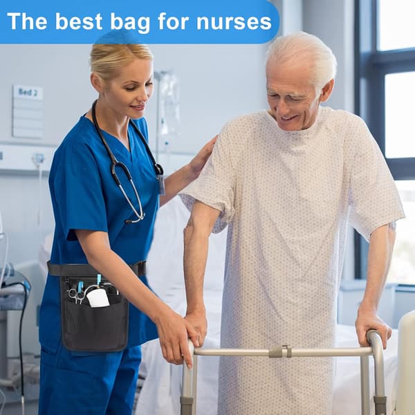 (Black) Nurse Bag Multifunctional Tool Bag Belt Tool Pouch Tool Holder Black Nurse Accessories Storage