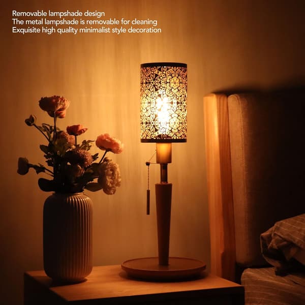 Metal Lampshade Perforated Engraved Metal Removable Cylindrical Round Pattern E27 E26 Decorative Bedside Lampshade Lampshades for Table Lamps