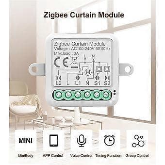 Tuya Zigbee Smart Gardinbrytermodul Intelligent Bryter Støtter APP Fjernkontroll for