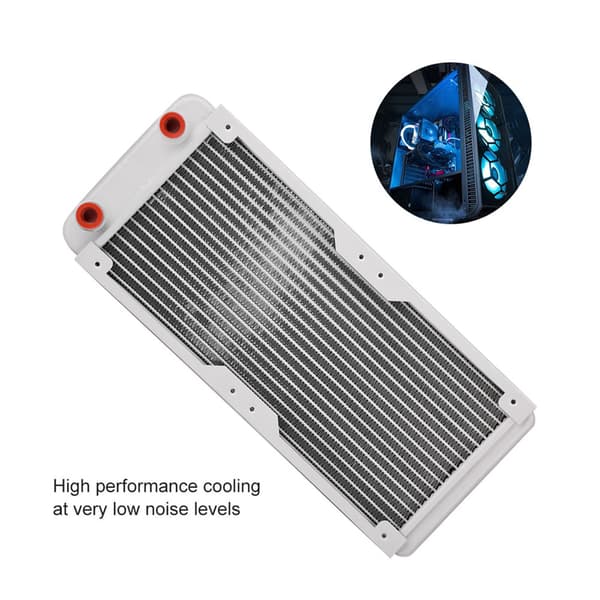 White Liquid Cooling Aluminum Heat Exchanger for Computer (240 mm)