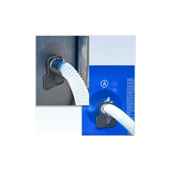 Sæt med 2 poolslangeklemmer, pooladaptere, gråt pooltilbehør, til poolslanger op til 38 mm (grå) CHAM