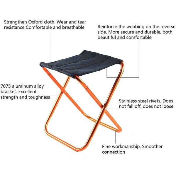 Telescopic Camping Chair Comfortable Does Not Take Up Space Durable Useful Folding Beach Bench Red