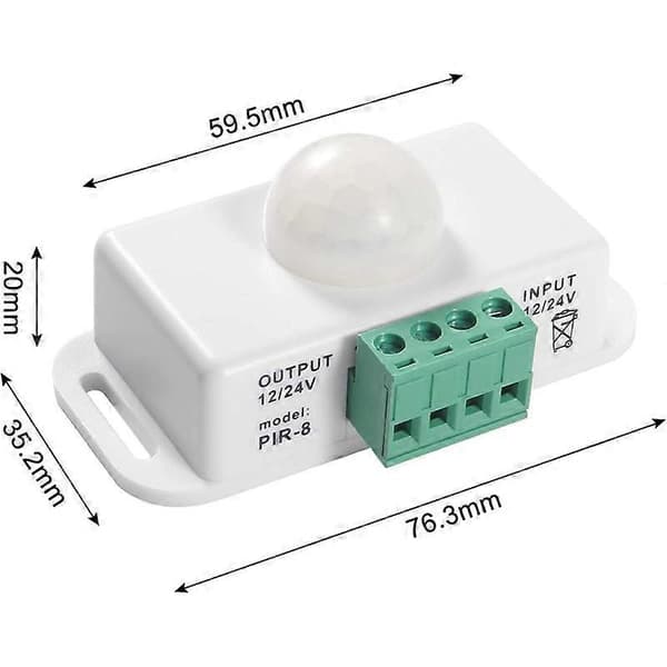 DC 12V/24V 8A Kropp Infrarød PIR Bevegelsessensor Bryter LED Lysstripe Automatisk, PIR Sensor LED Bevegelsessensor Bryter