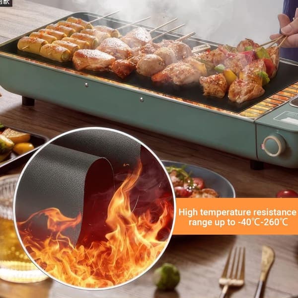 2-pack 40 x 50 cm Oven Mat Baking Tray Mat Bread Baking Mat BBQ Baking Mat Non-stick BBQ Baking Mat Teflon Oven Protector BPA-free Robust and Black
