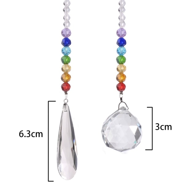 TG 2 stk krystallglasskule prisme for lysekrone hagevindu style2