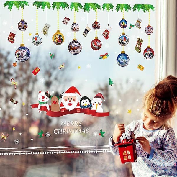 Santa Door Decals - Removable PVC Christmas Window Decals