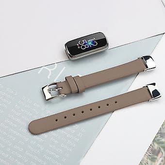 Läderarmband för Fitbit Luxe S (Grå)