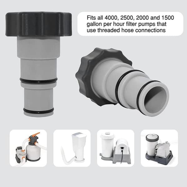 Adapter til pool, A-serie udskiftningsslangeadapter med gevind, 32 og 38 mm slangediameter, pumpeadapter til poolsæt (2 stk.)