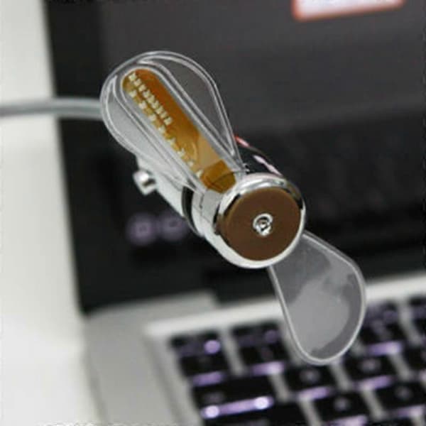 Creative Mini USB-driven LED-klocka Realtidsvisning Sommarkylande Neonfläkt
