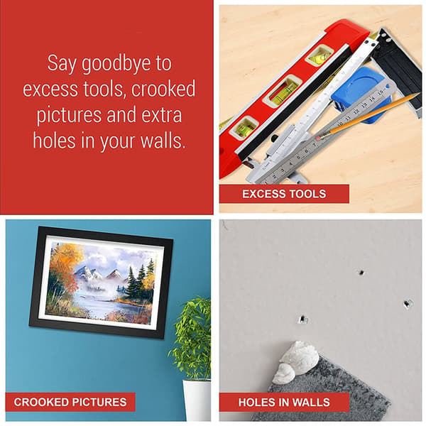 Picture Hanging Tool Easy Frame Hanger Canvas Frame Level Ruler Kit