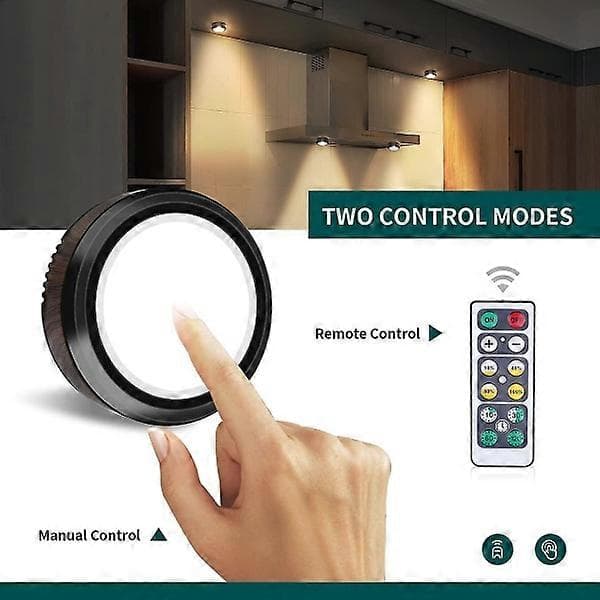Countertop Lighting Battery Powered. LED Puck Light with Remote Control Gift-XS8-