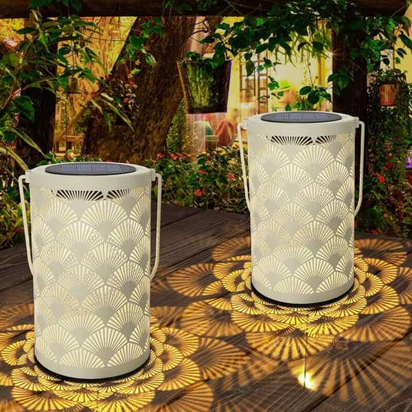 Solar Lantern for Decoration - Table Lanterns Waterproof Lamp Hanging Garden Lights with Handle Decorations