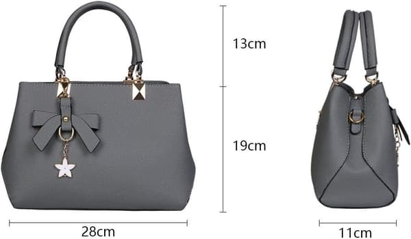 Damväskor, Nya handväskor, PU-läder dam axelväska Messenger väska med utsökt metallhänge, Mode Tote väska för Casual & Work