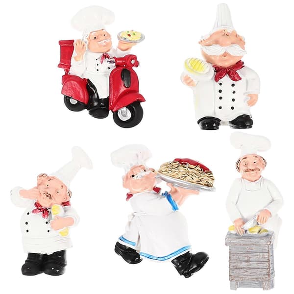 5 Pcs Chef Refrigerator Magnets Cook Magnets Kitchen Fridge Magnets Refrigerator Decorations (Mixed Style)