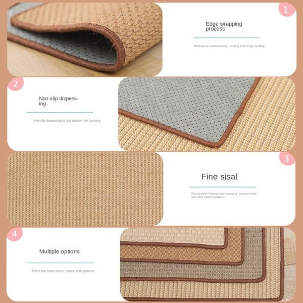 Sisal Katteklorematte for å slipe klør Kattetre Katteklorestolpe Sofa Tepper Møbelbeskyttelse Størrelse M