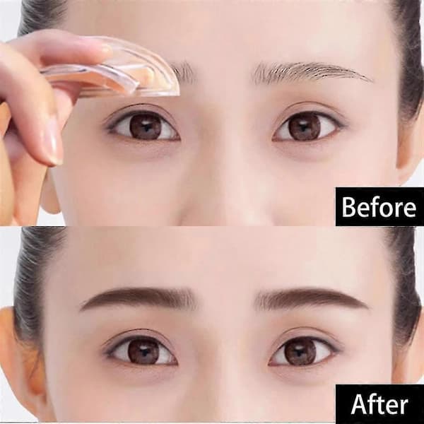 Adjustable Eyebrow Stamp, Waterproof Eyebrow Powder Stamp Kit Eyebrow Makeup Tool with Arched Eyebrow Sponge and Handle for Beginners