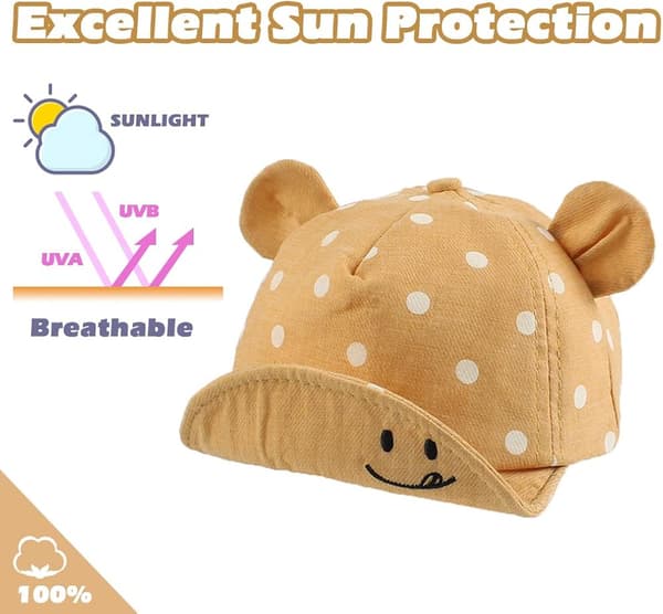 Bomull Baby Cap for Jente Gutt Barn Solhatt Justerbar Cap Vår