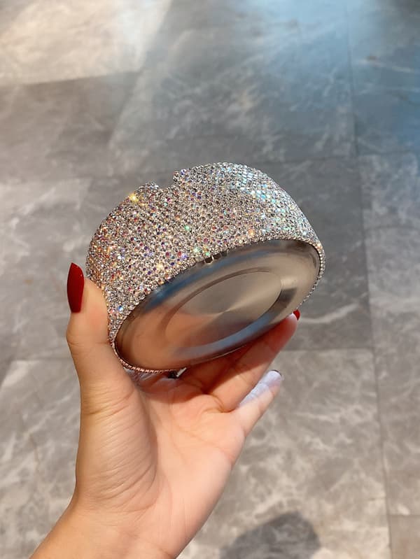 1 pc silver ashtray round cigarette ashtray desk ashtray for indoor or outdoor use