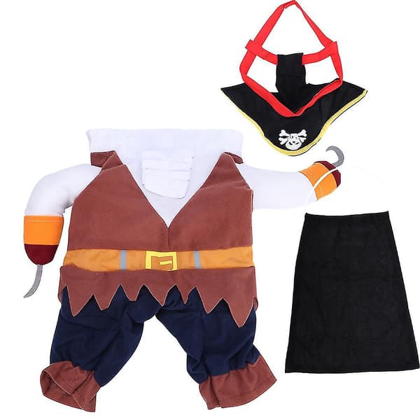 Piratkostume til hunde og katte (S) - Sødt og holdbart Halloween-tøj i polyester