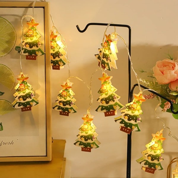 Julgranslingor med 1,5 M 10 LED-batteridrivna