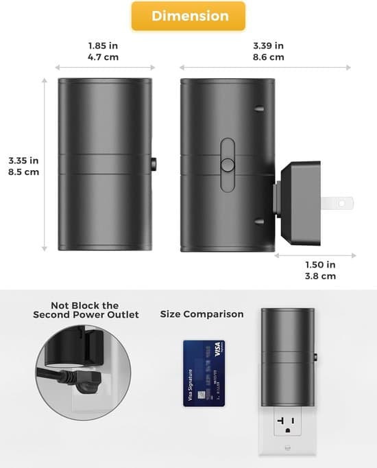 Plug-in LED Nattlampa med Skymningssensor, 3-färgs Dimbar för Sovrum, Fjärrkontroll, 2-pack[JUN] white white