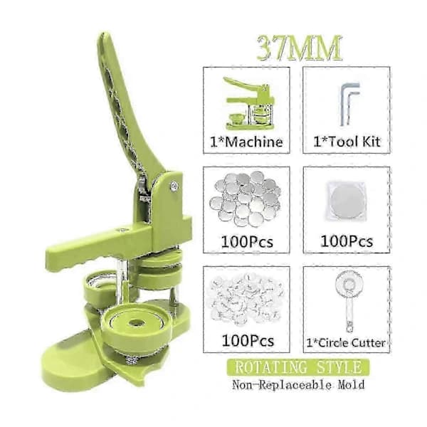 Button Machine 25/32/37/44mm No Installation Pin Badge Press Punch DIY KiQa