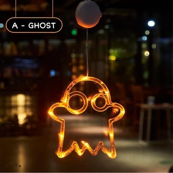 Vinduslys med LED-lys - Halloween-vinduslys med LED-lys - Sett med 3
