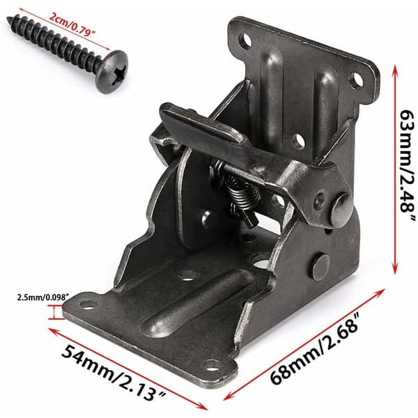 Folding Table Leg Brackets, Self-Locking Hinges for Bed or Wall Shelf, Space-Saving, 4-Pack