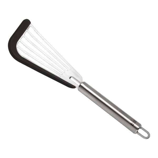 Fiskespade i rustfrit stål med silikonespids – Spatel til sarte fødevarer – Ergonomisk håndtag