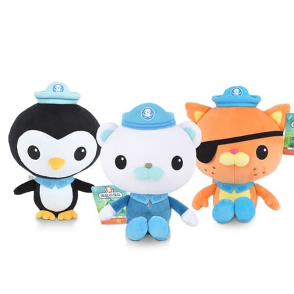 Setti, jossa 8 Octonauts-pehmolelua Kapteeni Barnacle Kwazii Peso, SD