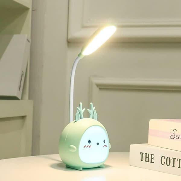 Skrivebordslampe, LED, USB-genopladelig, Bærbar, Grøn