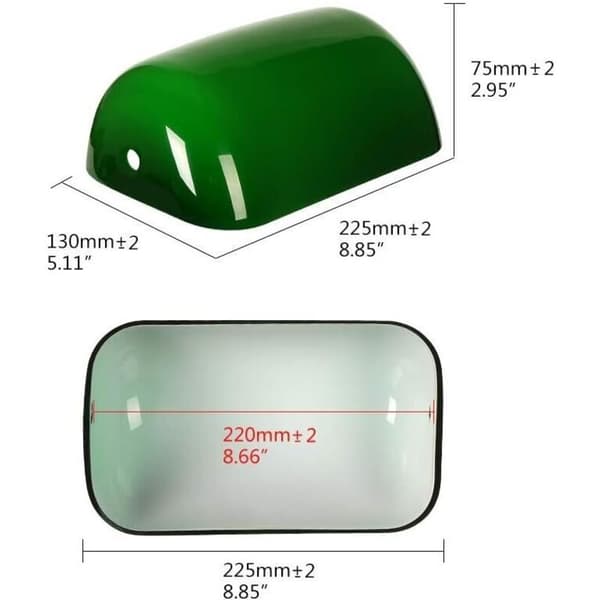 Green Replacement Glass Shade Compatible with Desk Lamp
