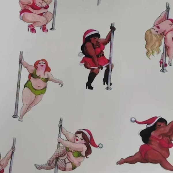 Presentpapper med poledansare-motiv 3 3 3