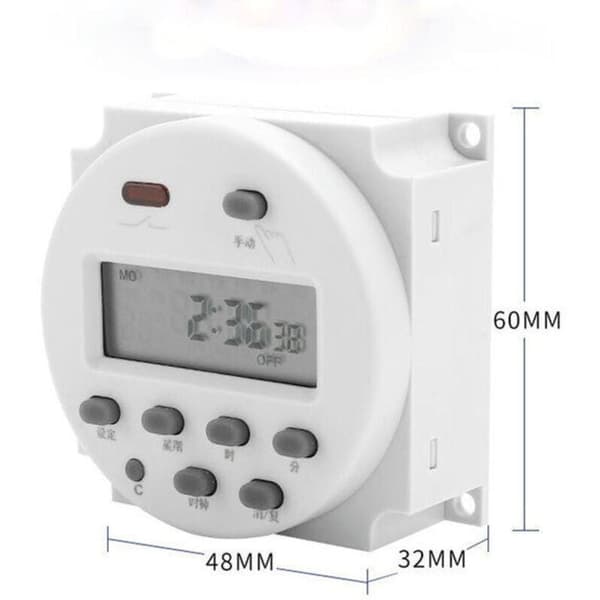 1 stk cn101a LCD Tidsafbryder 12V 110V 220V Tidsrelæ Gadebelysning Displaypanel Strømtimer (220V)