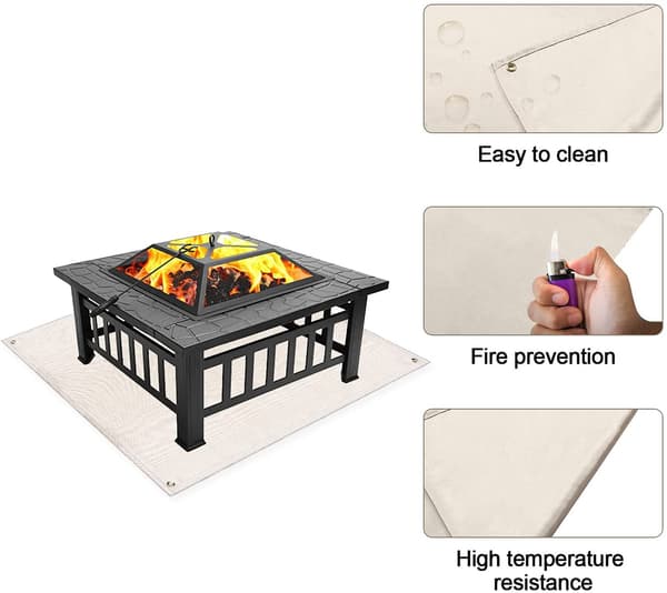 80*80cm Peismatte Grillmatte Gassgrill Brannsikker Matte Varmebestandig
