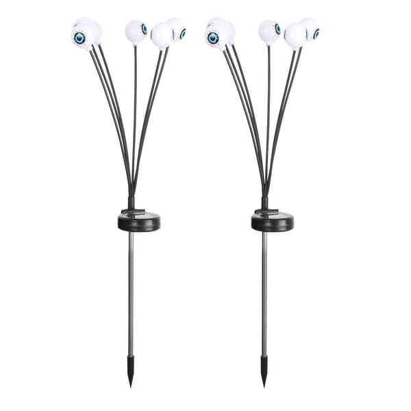 2 stk Solcelle Halloween LED Øjenlamper Tilbehør Græsplæne Udendørs Sti Lamper Violet