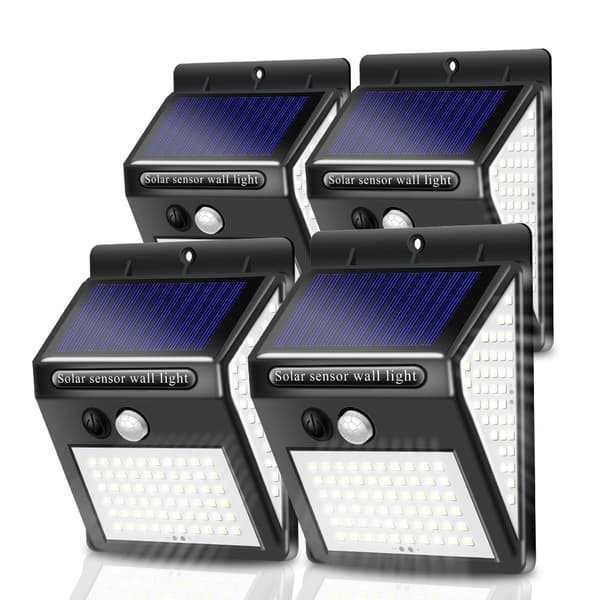 1 stk. bevægelsessensor solcellelampe udendørs【140 LED】, 3 tilstande kraftfuld