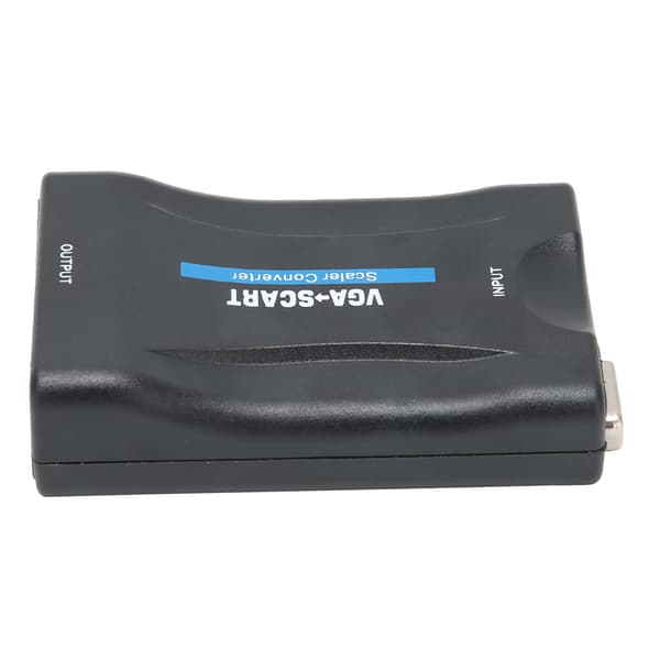 VGA til SCART-omformer HD-videoadapter datatilbehør med fjernkontroll ladekabel svart