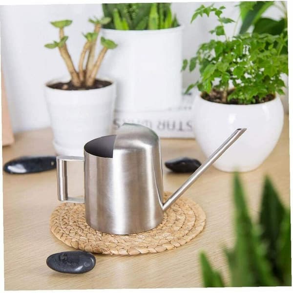 Miniature vandkande, blomsterpotte, rustfrit stål, lille potte med lang tud