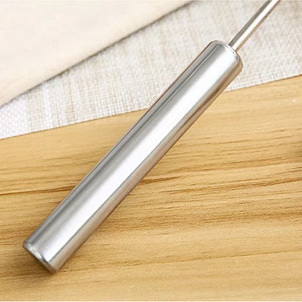 Semi-automatic Steel Whisk, Egg Beater Hand Press Rotating Whisk, Hand Press Mixer Stirring Tool, Whisks for Cooking Kitchen Home