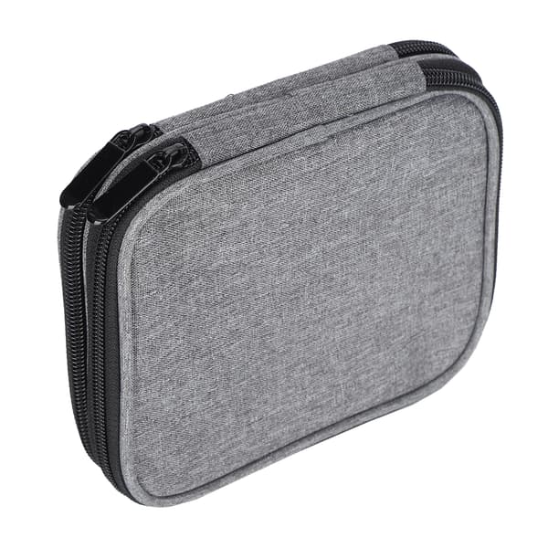 Crochet Hooks Storage Bag Grey 2-Layer 600D Oxford Fabric Knitting Needles Organizer