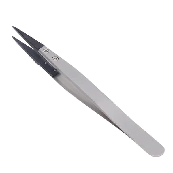 Antistatic Carbon Fiber Precision Tweezers for Semiconductor Microelectronics - Pointed Tip, High Hardness