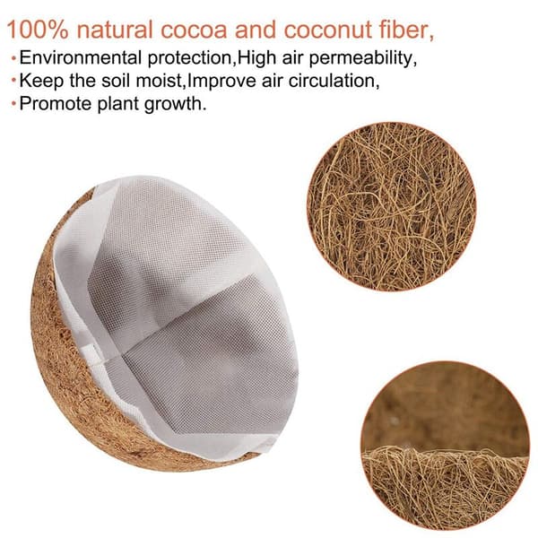 2 st 10 tum runda kokosfoder med non-woven tygfoder 2 st, kokosfoder ersättning kokosnötskal foder för hängande