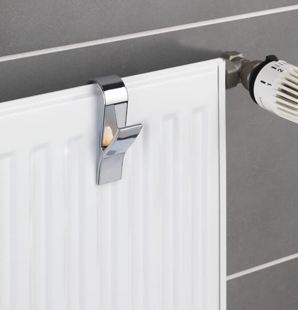 Set med 4 hängkrokar, ABS-plast 2,5 x 10,5 x 7 cm, krom