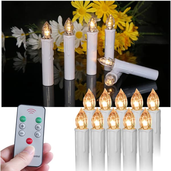 Bright Christmas wreath 10-tweezer lights, 7-button remote control with warm white light