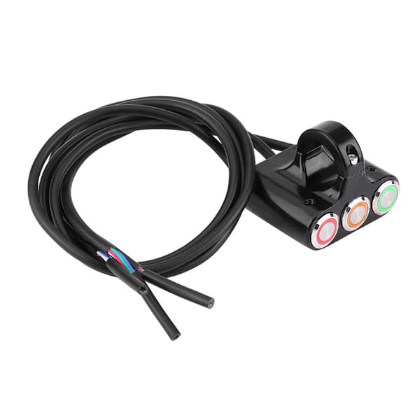 22mm Motorcycle Handlebar Mount Switch Headlight Hazard Brake Fog Light ON/OFF with LED Light