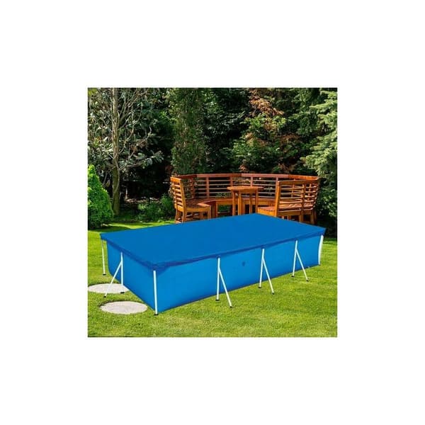 Rektangulært rørformet poolovertræk, bobleovertræk til rørformede pools - Blå (220 x 150 cm)
