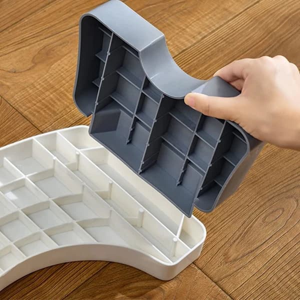 Sammenklappelig toiletskammel til badeværelset, til voksne og børn, toiletskammel til hugstilling, robust 18 cm skridsikker C-formet toiletskammel til hugstilling (Hvid)